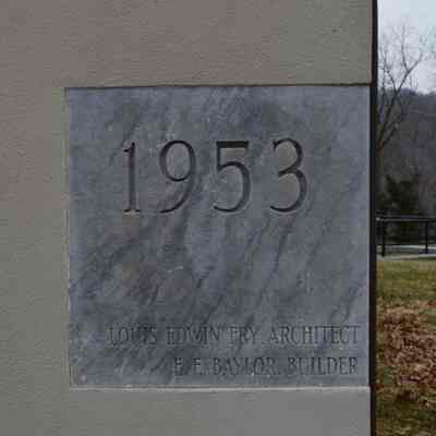 Cornerstone of addition to Anthony Library, Storer College