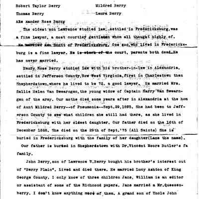 Geneaology of the Berrys, page 2