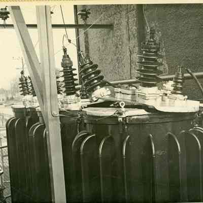 Millville power plant transformer exploded during 1942 flood ~ ARC734-1n