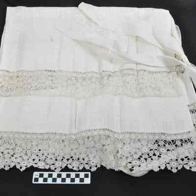 White, long party apron