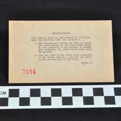 Ticket for Charles Town, Inc. Clubhouse