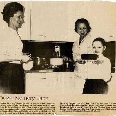 Anita Louise Ramey holding Shenandoah-Potomac apple cake