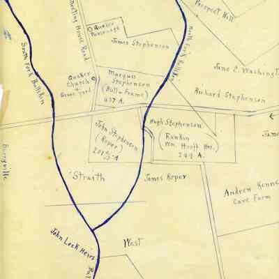 Hand-drawn map of Charles Town-Berryville Pike