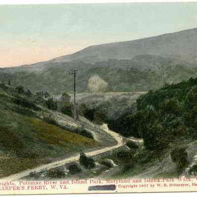 Maryland Heights, Potomac River, and Island Park, Maryland and Island Park Walk, West Virginia. Harper's Ferry, W. VA.