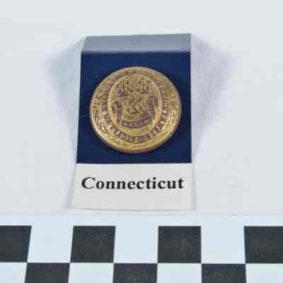 Connecticut button with state seal