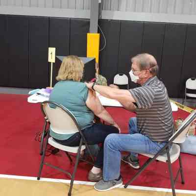 COVID-19 mass vaccination clinic in Ranson