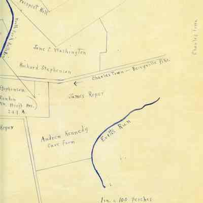 Hand-drawn map of Charles Town-Berryville Pike