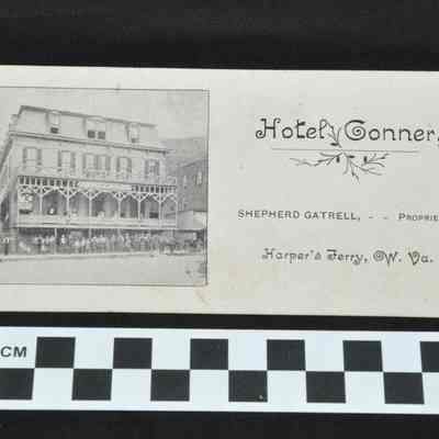 Advertising or business card for the Hotel Conner