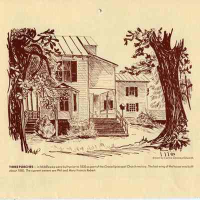 Three Porches, drawn by Connie Downey-Edwards, 1988 Kiwanis calendar
