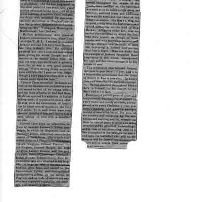 Newspaper clipping titled "Col. Chew's Address At Lexington"