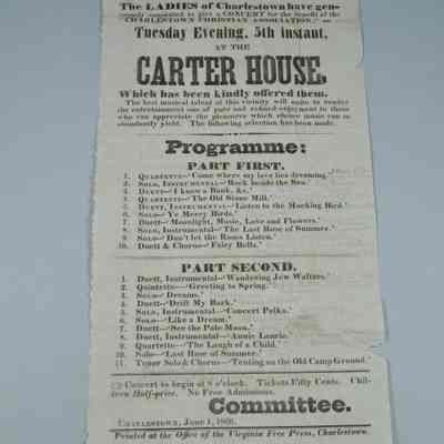 1866 poster for Carter House concert