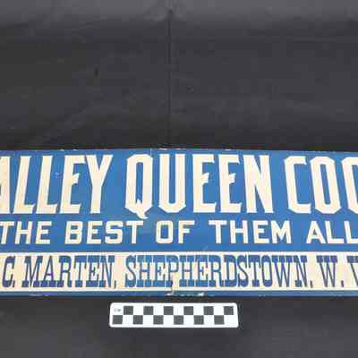 Paperboard sign advertising Valley Queen Cook
