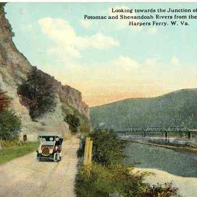 Looking Towards the Junction of the Potomac and Shenandoah Rivers from the C. &. O. Canal, Harper's Ferry, W. Va.