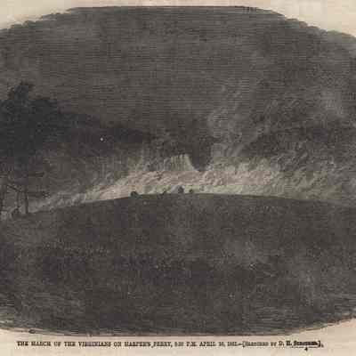 The burning of the U. S. Arsenal at Harpers Ferry