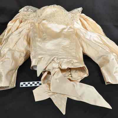 Two-piece ivory silk dress