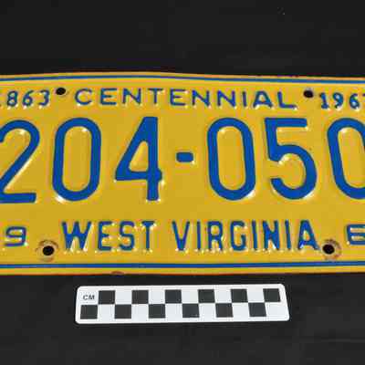 West Virginia Centennial license plate