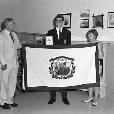 John Alfriend and Rosa Hankey with West Virginia flag