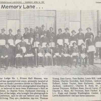 Members of Star Lodge No. 1, Prince Hall Masons, Fisherman's Hall, 1907