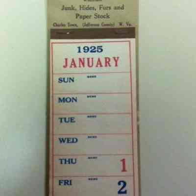 Hyman Viener 1925 Calendar