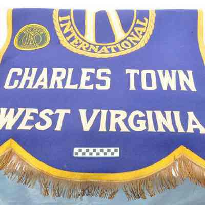 Blue felt Kiwanis Club banner