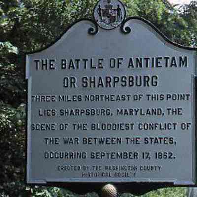 Historical marker for the Battle of Antietam or Sharpsburg