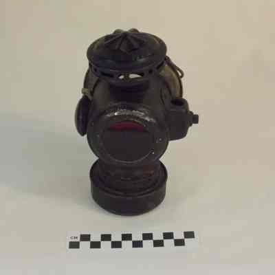 Small black railroad lantern