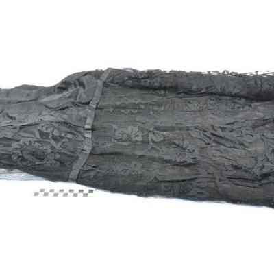 Short sleeved black silk dress