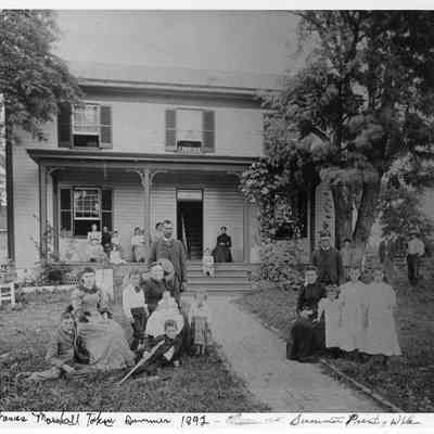 Portrait of James W. Marshall, Sallie Deborah Lancaster Marshall and family