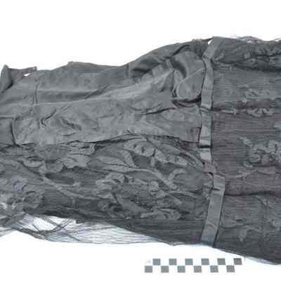 Short sleeved black silk dress