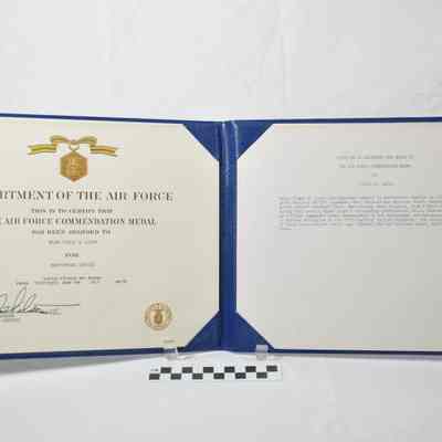 Air Force Commendation Medal certificate