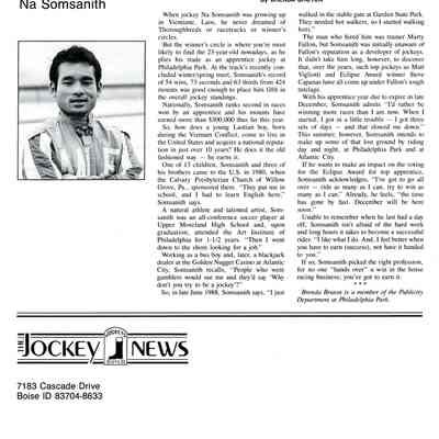 Jockey News Back Cover