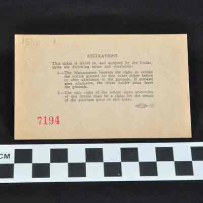 Ticket for Charles Town, Inc. Clubhouse