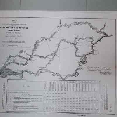 Map of the Routes Surveyed and Examined for the Winchester and Potomac Railroad.