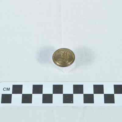 Brass Confederate infantry uniform button