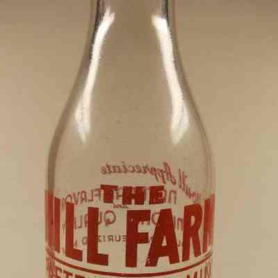 20th century clear glass milk bottle