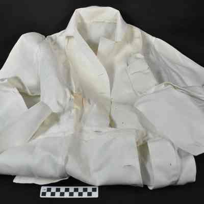 White cotton fabric nurse's uniform