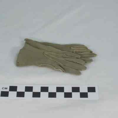 Gray gloves for doll