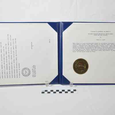 West Virginia Meritorious Service Medal certificate