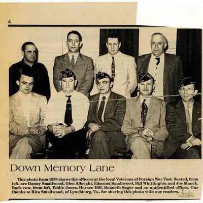 Officers of the local Veterans of Foreign War Post, 1958