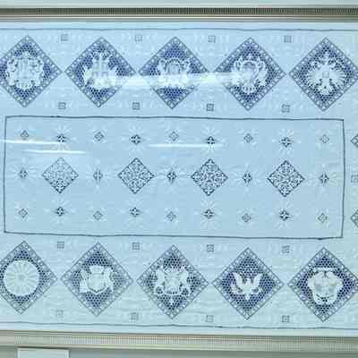 French linen and lace tablecloth