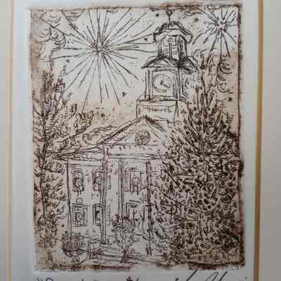 Reynolds Hall, Copper Engraving Print