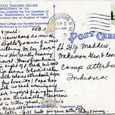 Greeting From Shepherd State Teachers College Postcard