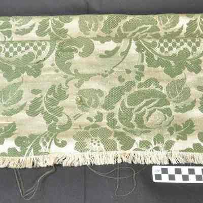 Two-tone green damask piece of material