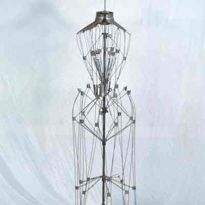 Tin and wire dress form