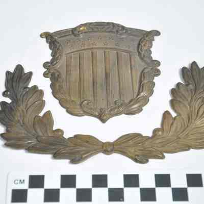 Stamped brass U. S. Marine Shako plate