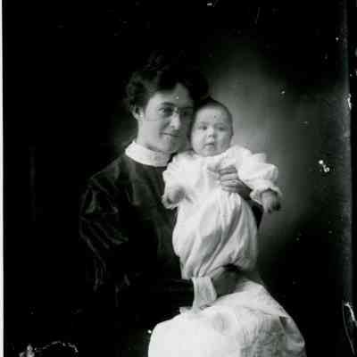 Woman and baby, 1900, from a glass negative