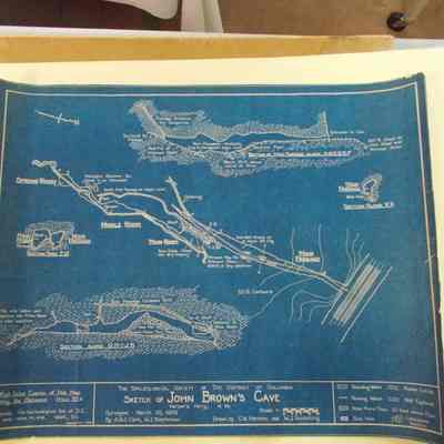 Blueprint sketch of John Brown's Cave
