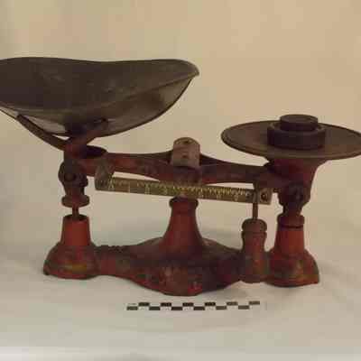 Store scale for weighing sugar, flour, etc.