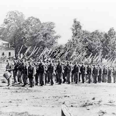 The 22nd New York State Militia parades on Camp Hill in Harpers Ferry August 1862