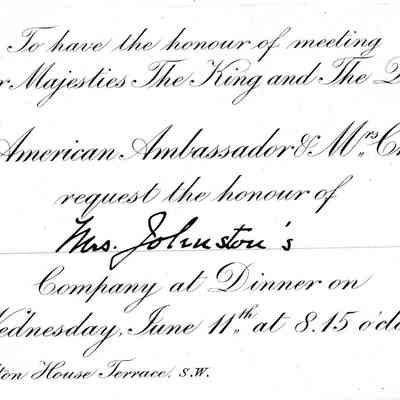 Invitations and letters related to Harriet Lane Johnston